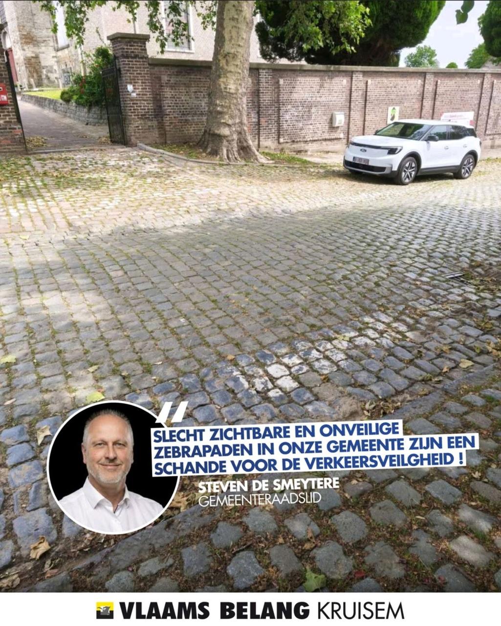 Verkeersgevaarlijke zebrapaden te Kruisem zijn een tikkende tijdbom
