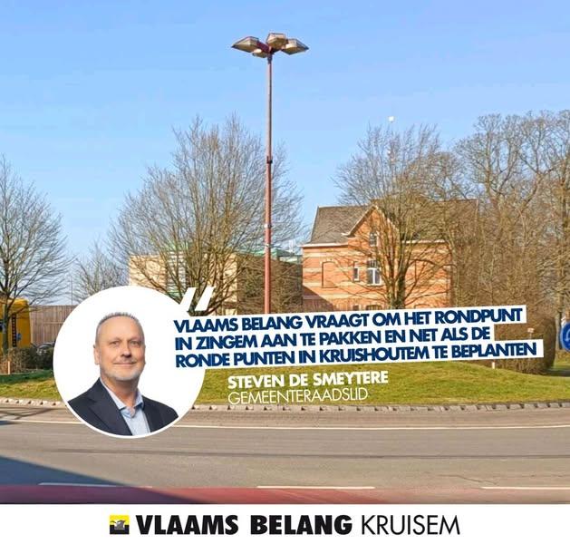 GEMEENTERAADSLID STEVEN DE SMEYTERE VROEG HER OPWAARDERING VAN HET RONDE PUNT IN ZINGEM EN DE PLANTEN BORDERS IN ZINGEM! 