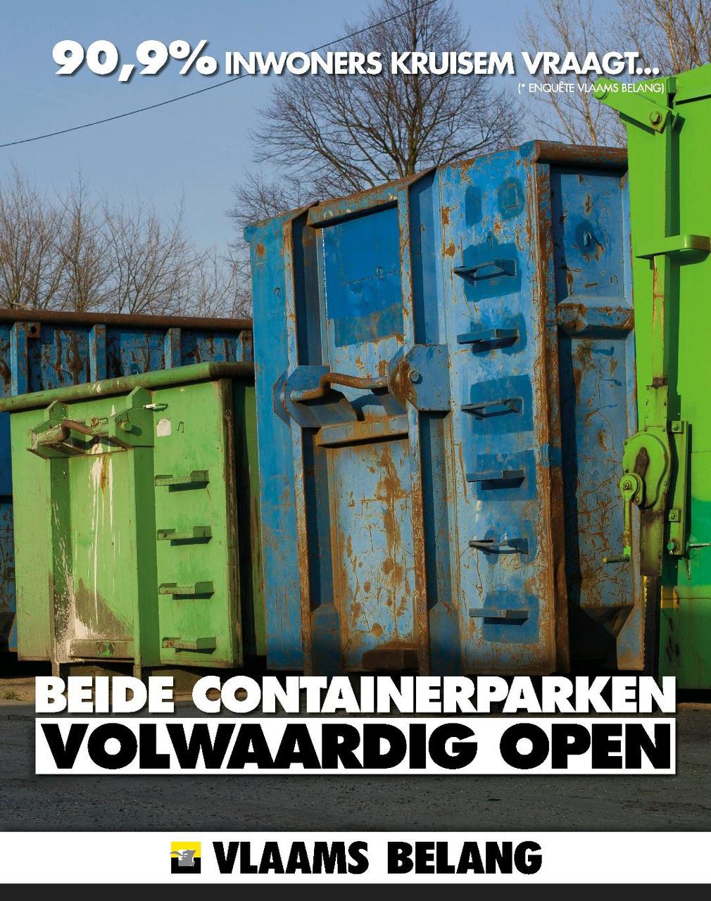VLAAMS BELANG KRUISEM WIL BEIDE CONTAINERPARKEN OPNIEUW VOLWAARDIG  OPEN!