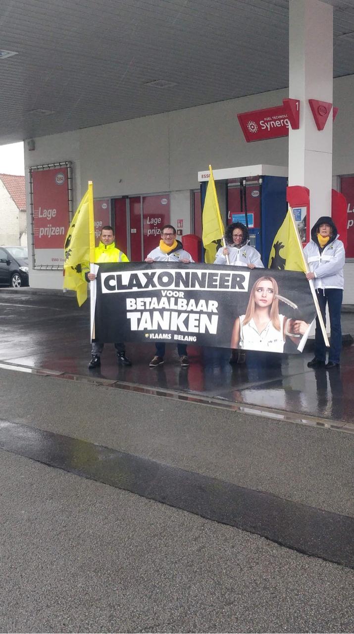 Actie Vlaams Belang Zulte voor betaalbare brandstof