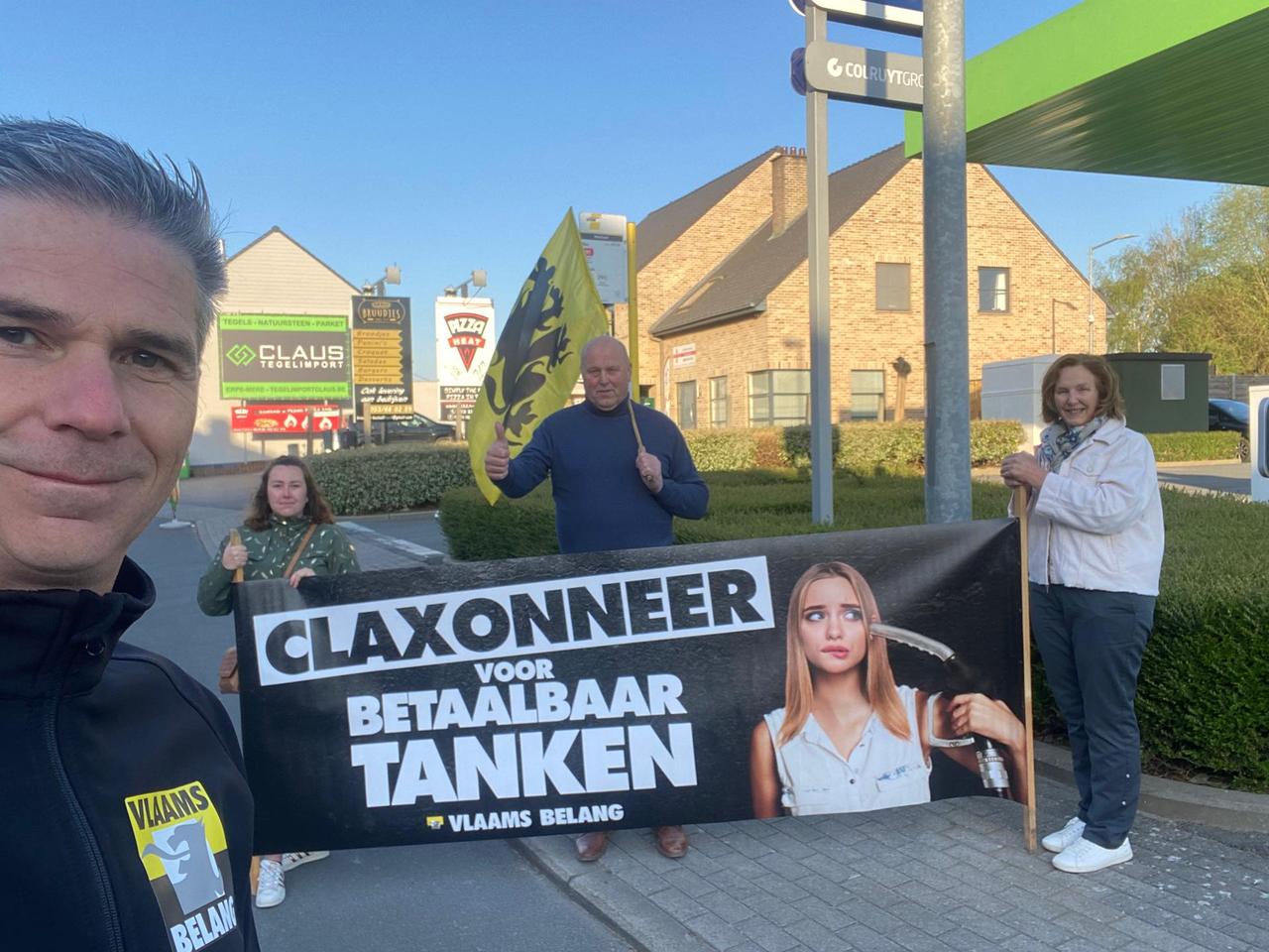 Vlaams Belang Herzele voert actie tegen hoge brandstofprijzen