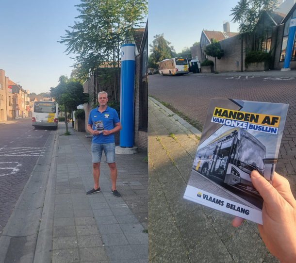 Vlaams Belang voert actie aan station Zele tegen besparingen bij De Lijn