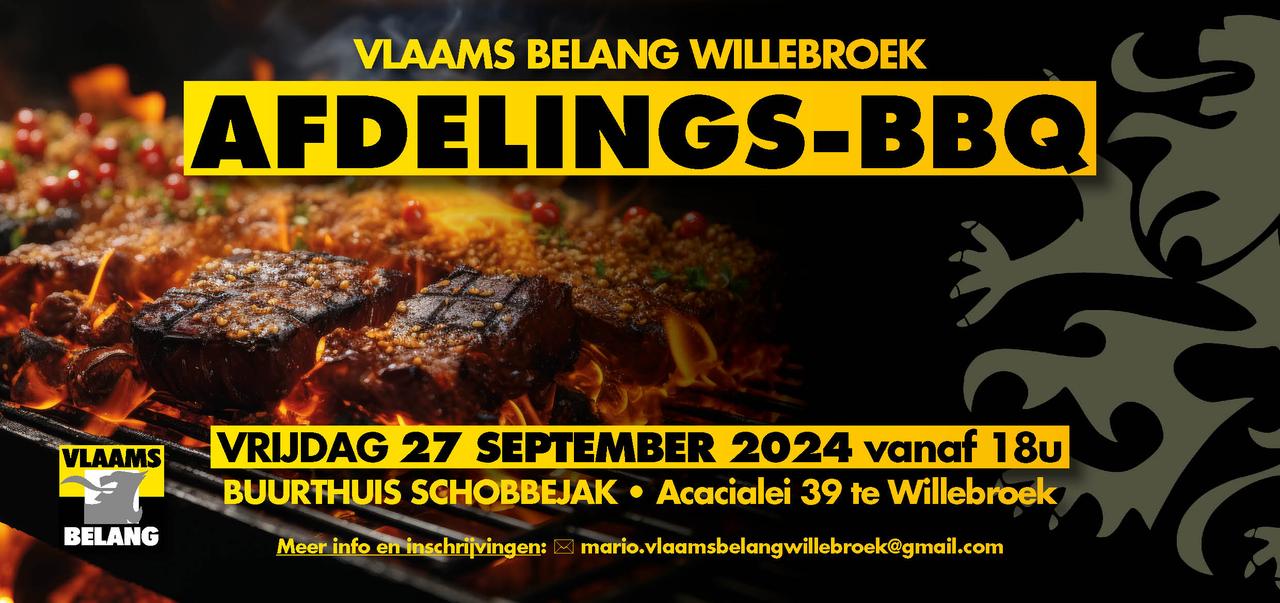 U bent hartelijk welkom op onze eerste AFDELINGS-BBQ op vrijdag 27 september 2024