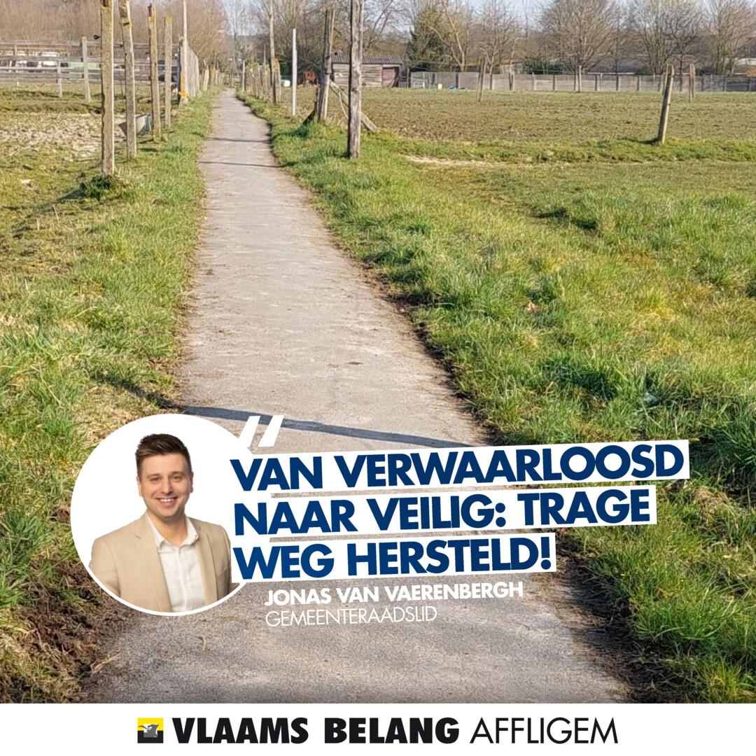 Vlaams Belang Affligem tevreden met heraanleg voetweg in Essene