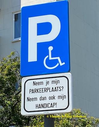 Schriftelijke vraag over mindervalide parkeerplaatsen