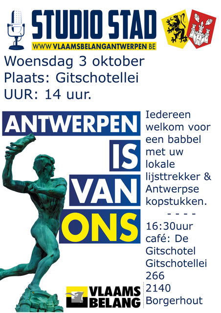 Studio Stad op 3 oktober in Borgerhout !