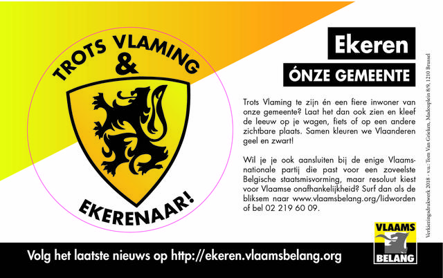 Vlaams Belang Ekeren beloont inwoners die Vlaamse-Leeuwevlag uithangen