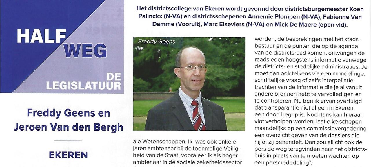 Halfweg de legislatuur: interview met Freddy Geens