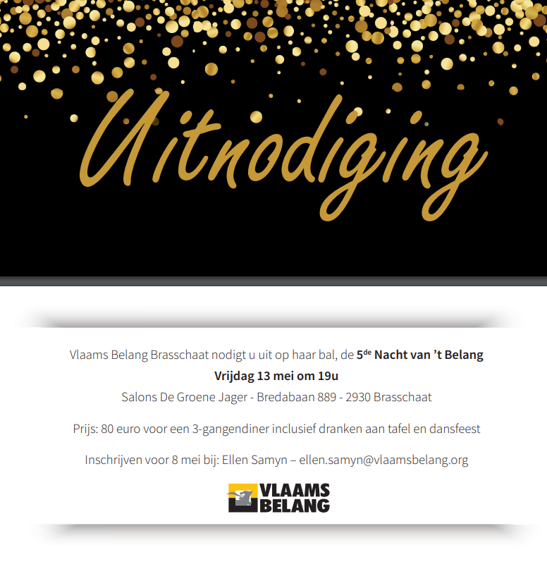 Uitnodiging bal : Nacht van ‘t Belang