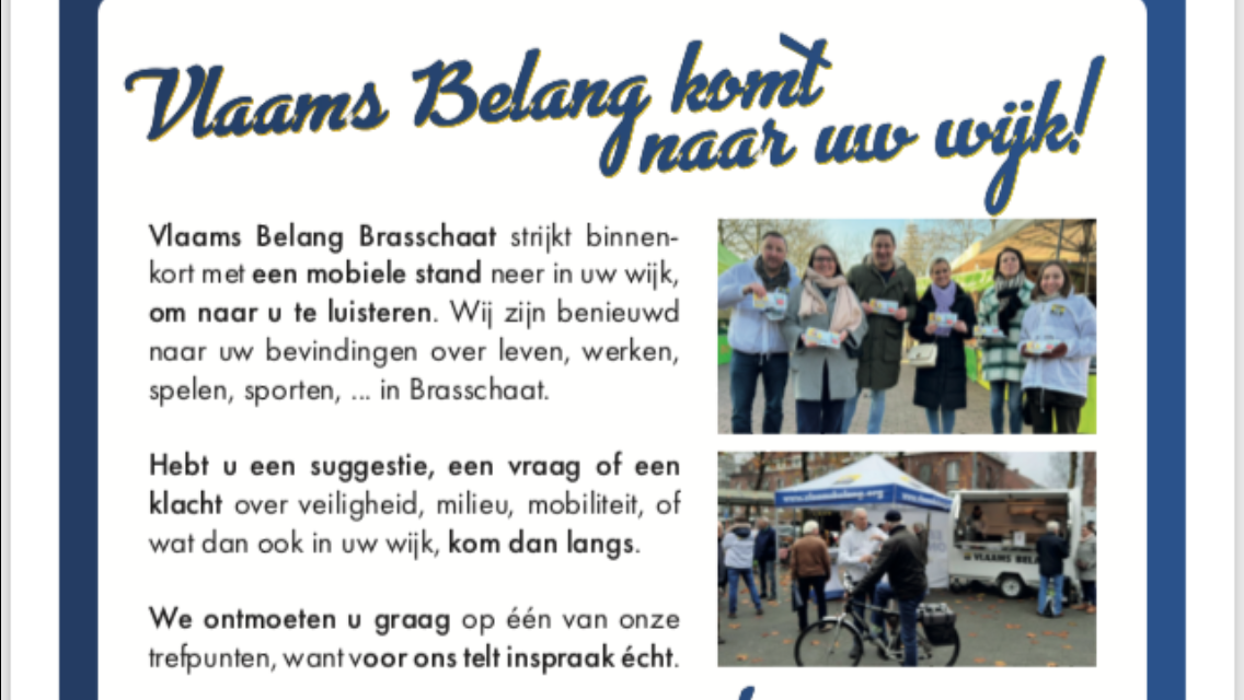 Vlaams Belang komt naar uw wijk!
