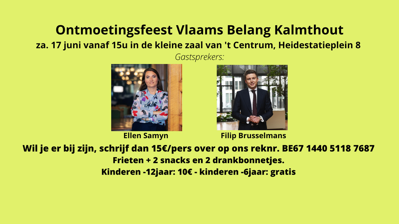 Ontmoetingsfeest zaterdag 17 juni vanaf 15u