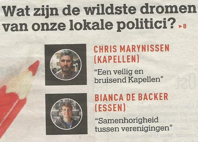 De wildste droom van onze lijsttrekker