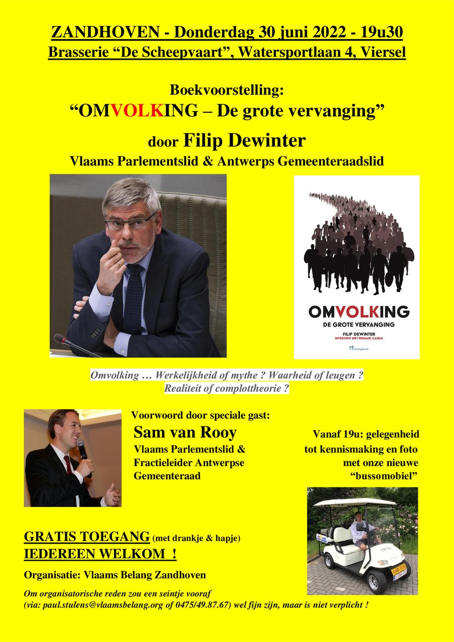 Donderdag 30 juni 2022: Boekvoorstelling "Omvolking"