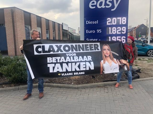 Vlaams Belang Mechelen voert actie tegen hoge brandstofprijzen