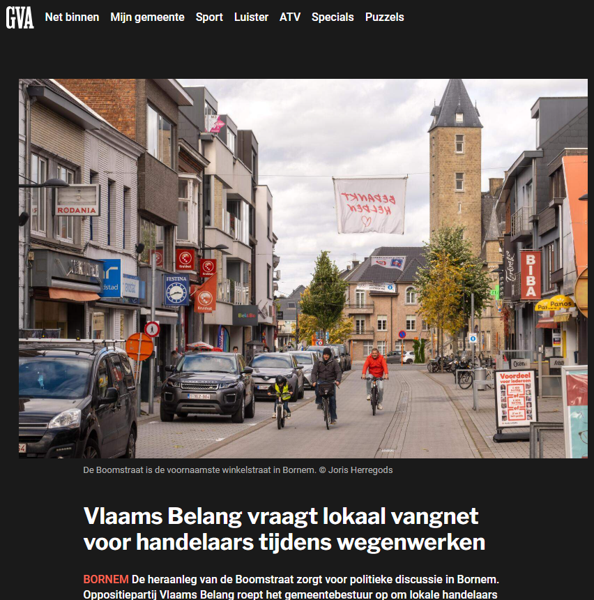 Vlaams Belang Bornem vraagt lokaal vangnet voor handelaars bij wegenwerken