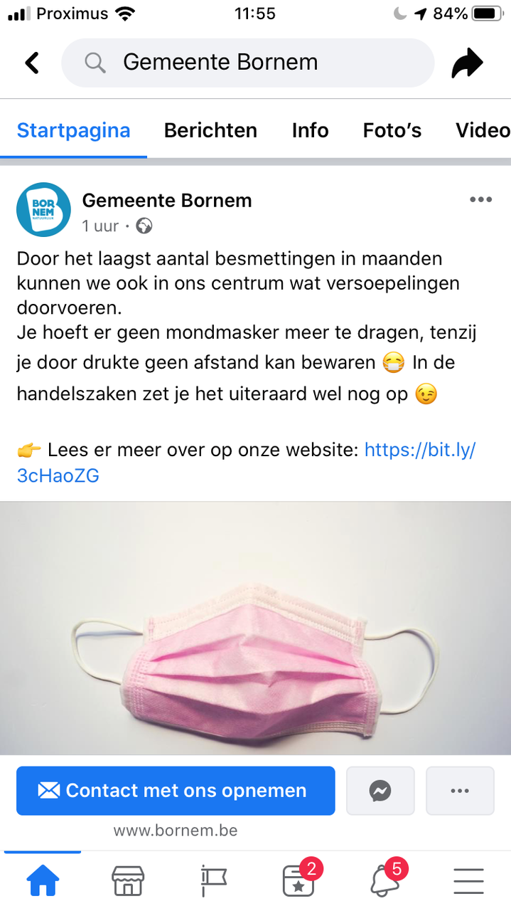 Mondmaskerplicht in het centrum wordt versoepeld